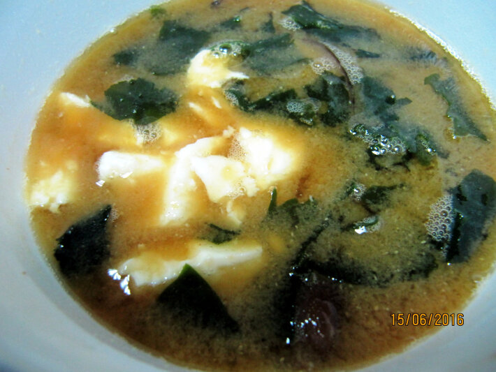 Мисо-суп с мясом креветки