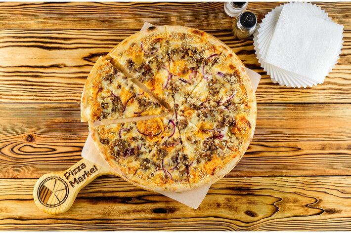 Пицца «Кебаб» на тонком тесте