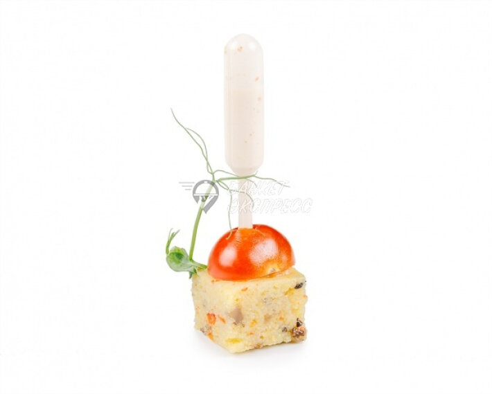 Мини-полента с овощами, помидором черри и соусом «Кимчи»