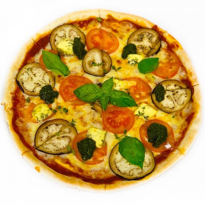 Пицца с баклажаном и соусом «Песто»