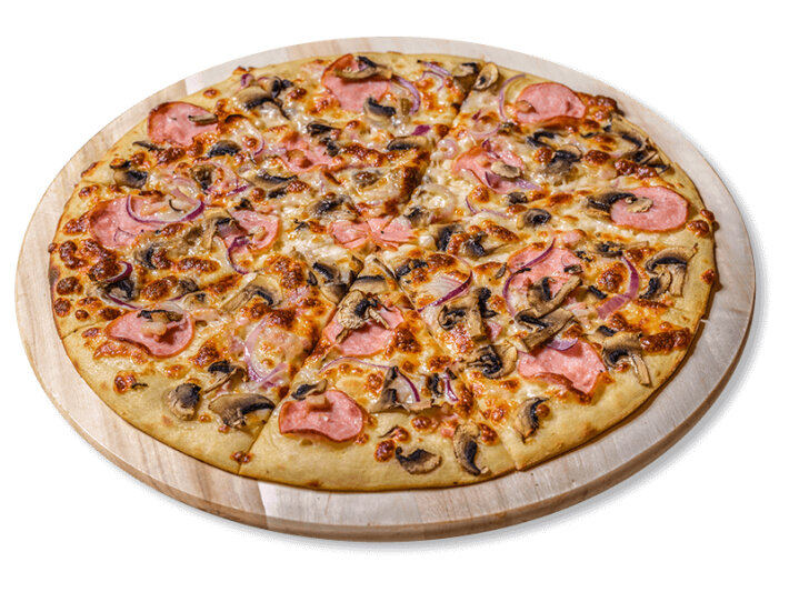 Пицца «Карбонара Delux» на пышном тесте