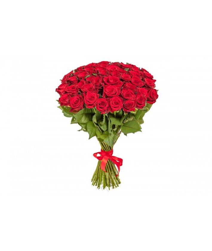 Букет из 51 красной розы (50 см)