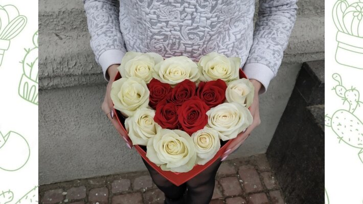 Коробка с розами «Сердце»