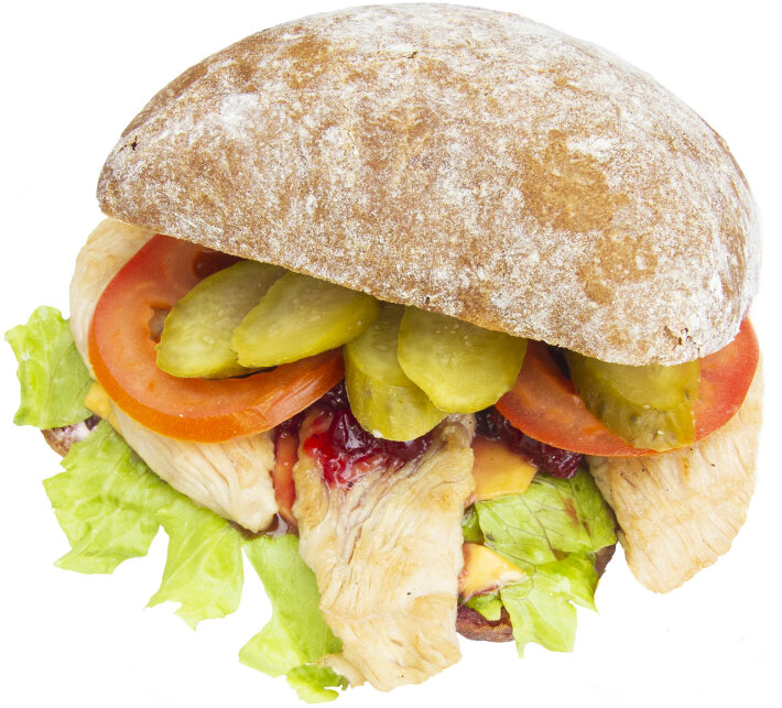 Сэндвич с индейкой и брусничным соусом