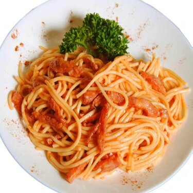 Макароны с ветчиной и томатом