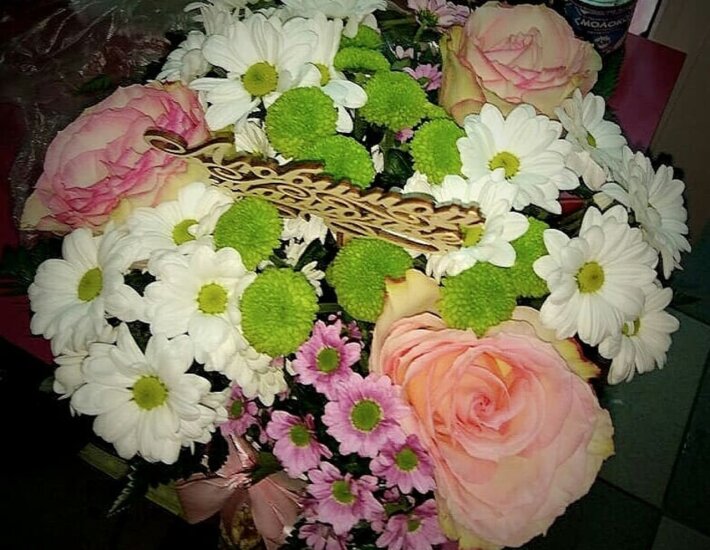 Коробка с цветами «Поцелуй»