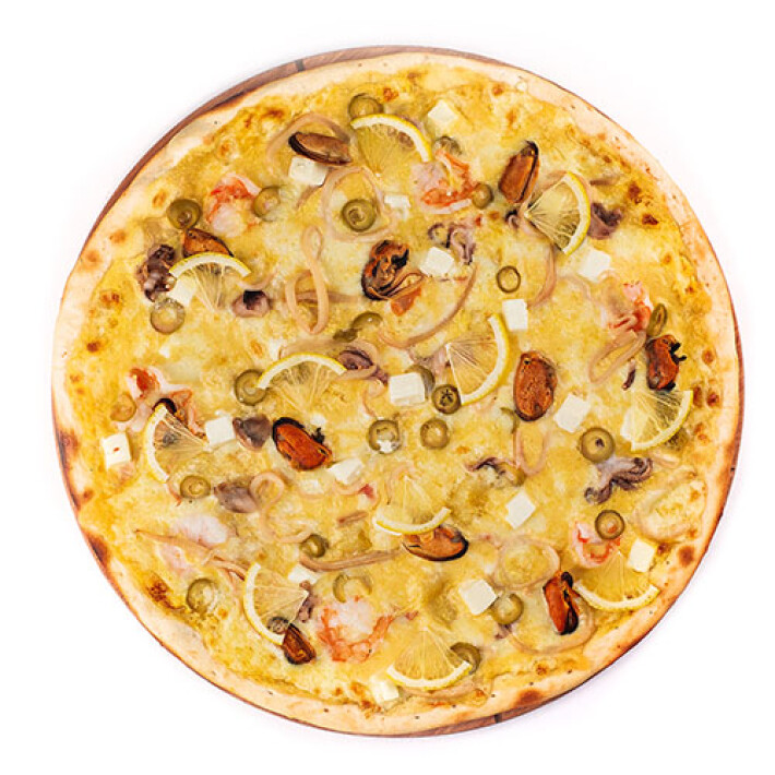Пицца «Дары моря» с сырным бортом