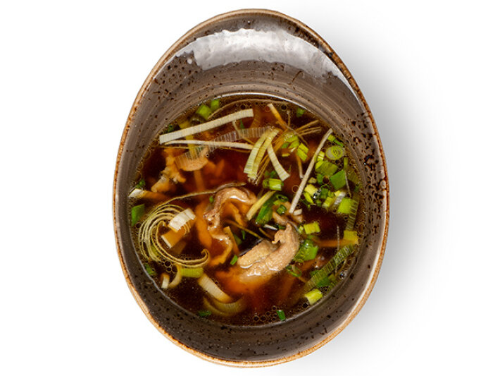 Суп с уткой и грибами шиитаке