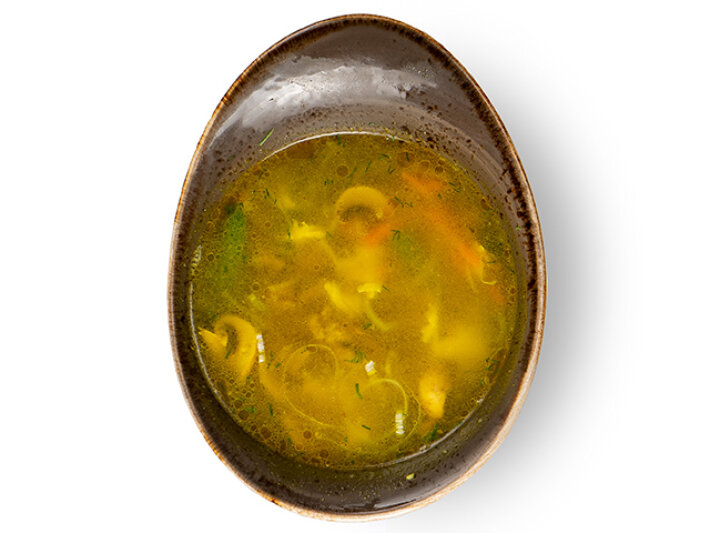 Овощной суп с говядиной и шампиньонами