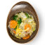 Куриный суп с рисовой лапшой, яйцом и грибами шиитаке