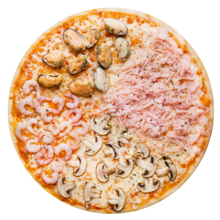 Пицца «4 сезона» с пышным краем