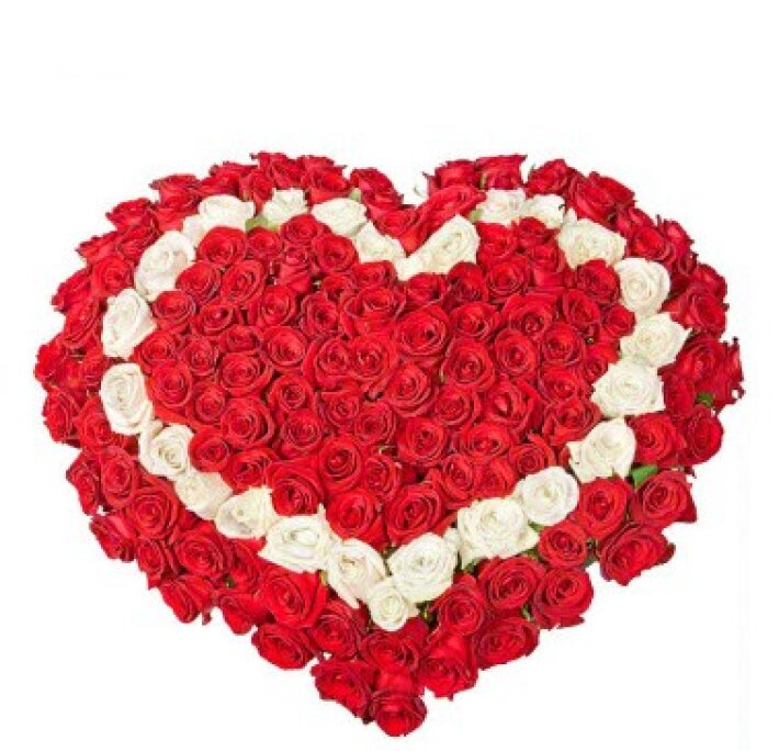 Сердце из 175 роз