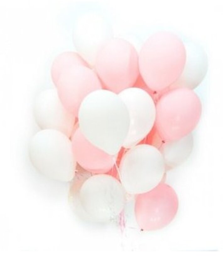 Бело-розовые шары