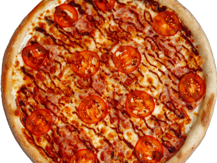 Пицца обеденная с помидорами