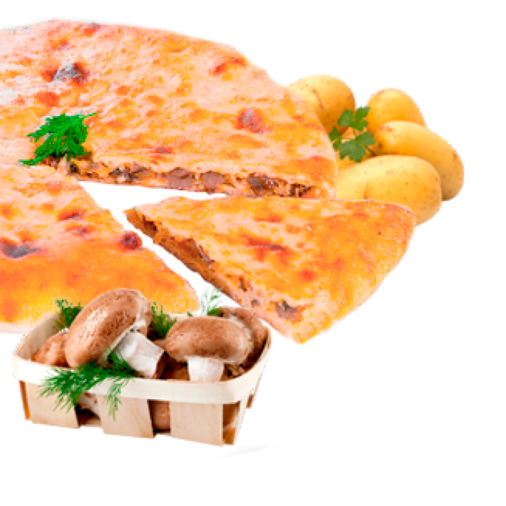 Осетинский пирог с картофелем и грибами, сыром