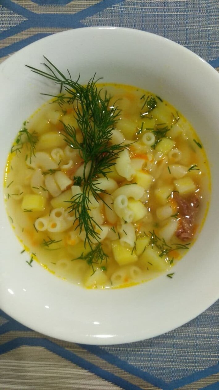 Суп картофельный с макаронами