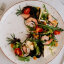 Салат с морепродуктами и лососем в ананасово-розмариновом соусе