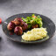 Тефтели По-скандинавски с картофельным пюре и с брусничным соусом