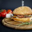 Бургер Men's health с говяжьей котлетой, двумя видами сыра и  соусом Барбекю