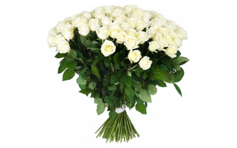 Белые розы 60 см