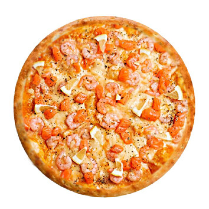 Пицца «Креветки и помидоры»