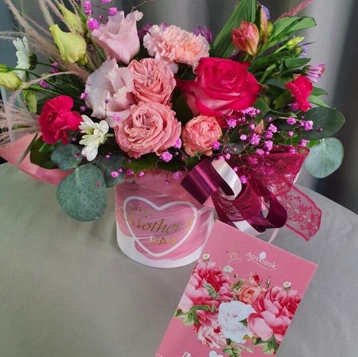 Коробка цветов «Розовый шик»