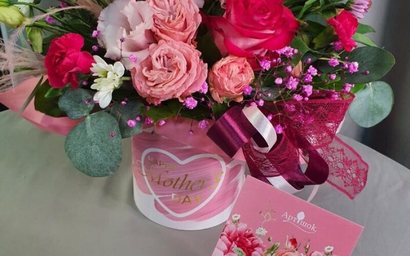 Коробка цветов «Розовый шик»