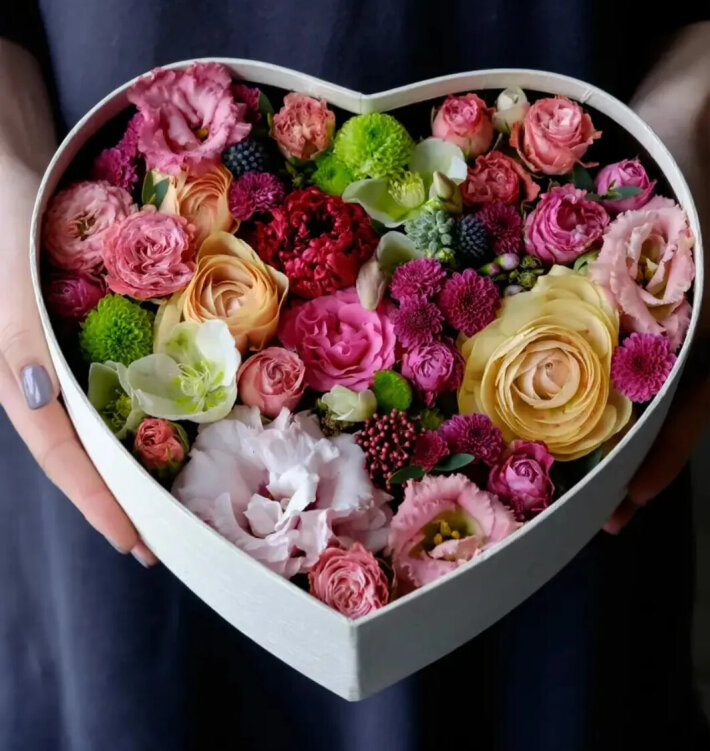 Сердце с цветами