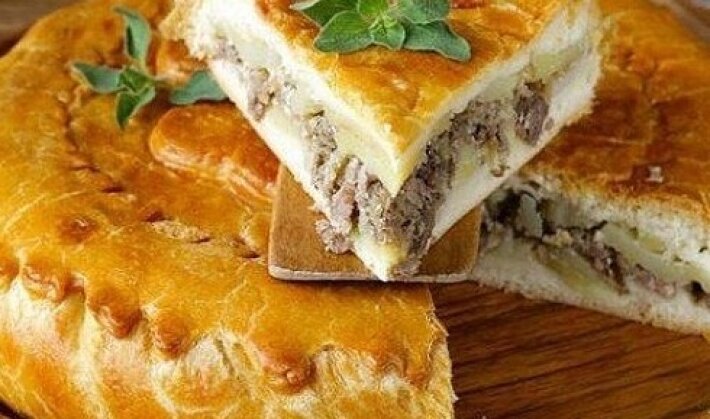 Пирог с мясом и картофелем «Сытник»