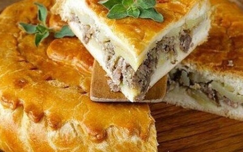 Пирог с мясом и картофелем «Сытник»