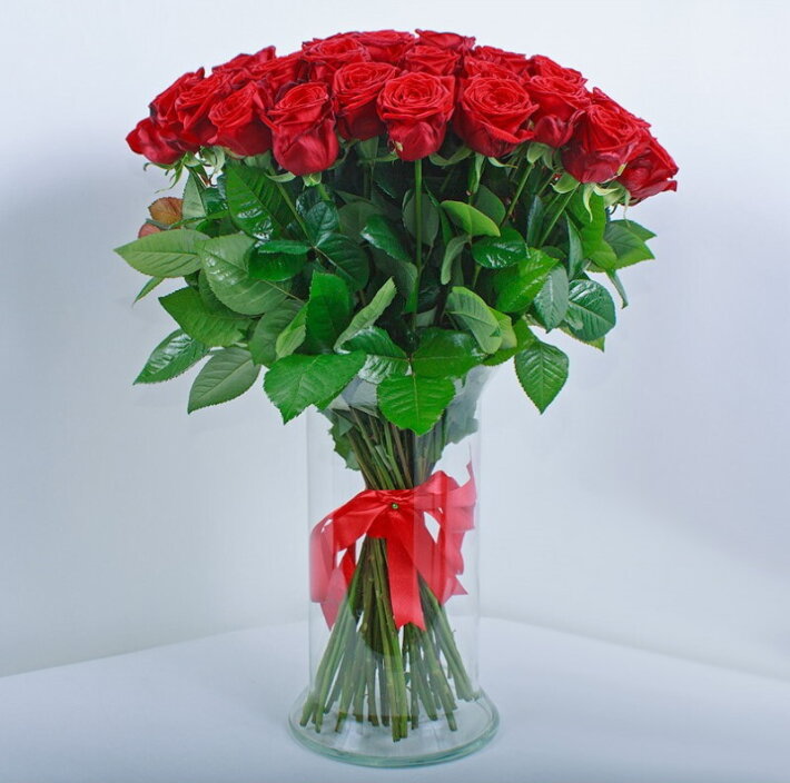 Букет «51 Красная роза» 60 см