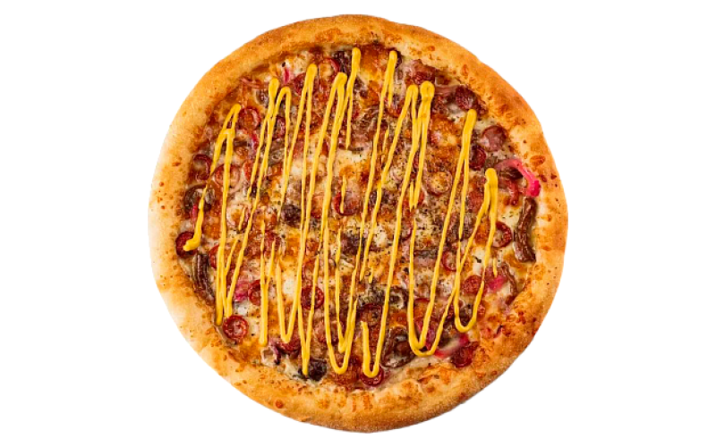 Пицца «Опята с охотничьими колбасками»