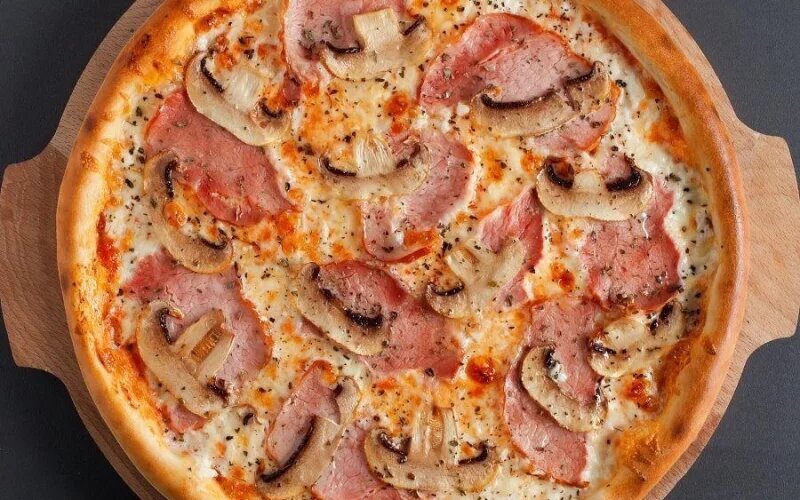 Пицца «Ветчина с грибами»
На выбор пицца 250 гр. и 500 гр.