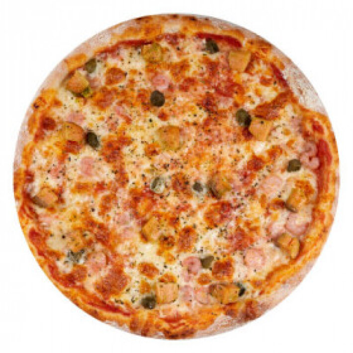 Пицца «Маринара с лососем» на тонком тесте