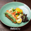 Филе лосося с мексиканскими овощами и сливочно-шпинатным соусом