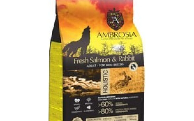 Сухой корм для собак Ambrosia Adult Mini Breeds Fresh Salmon & Rabbit (для мелких пород с лососем и кроликом) Франция