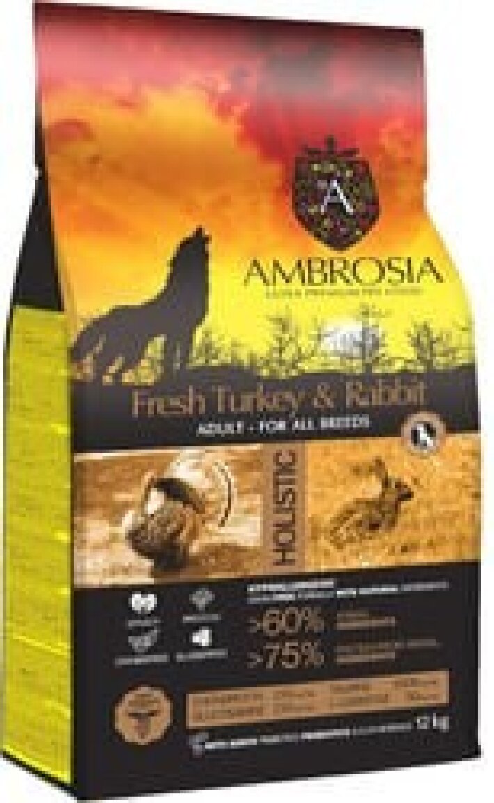Сухой корм для собак Ambrosia Adult All Breeds Fresh Turkey & Rabbit (для всех пород с индейкой и кроликом) Франция