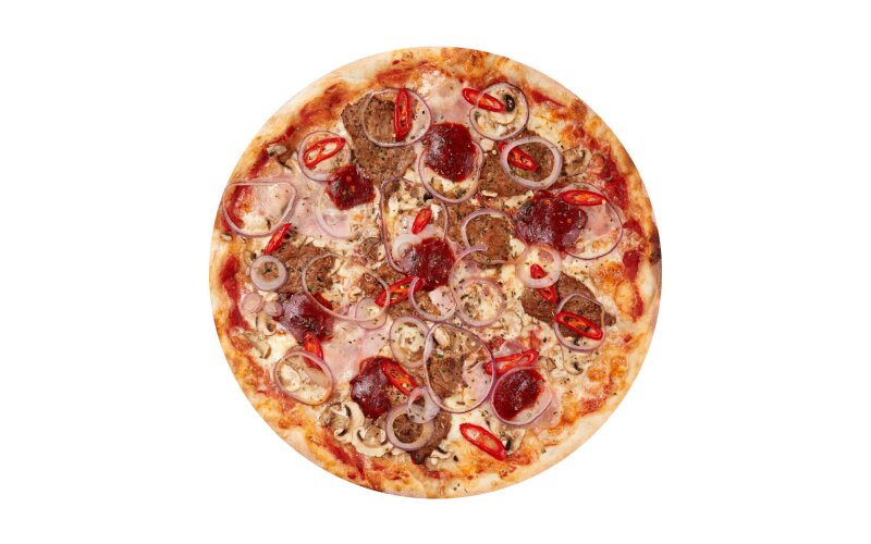 Пицца «Охотничья» на пышном тесте