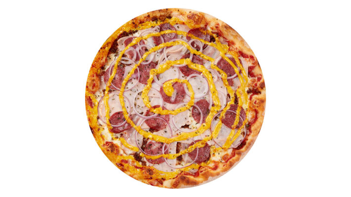 Пицца «Супер мясная» на тонком тесте