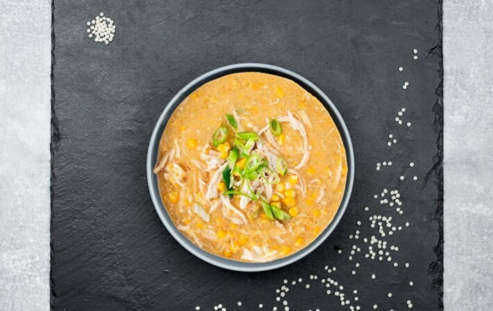 Китайский кукурузный суп с курицей