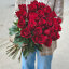 25 красных роз 60 см